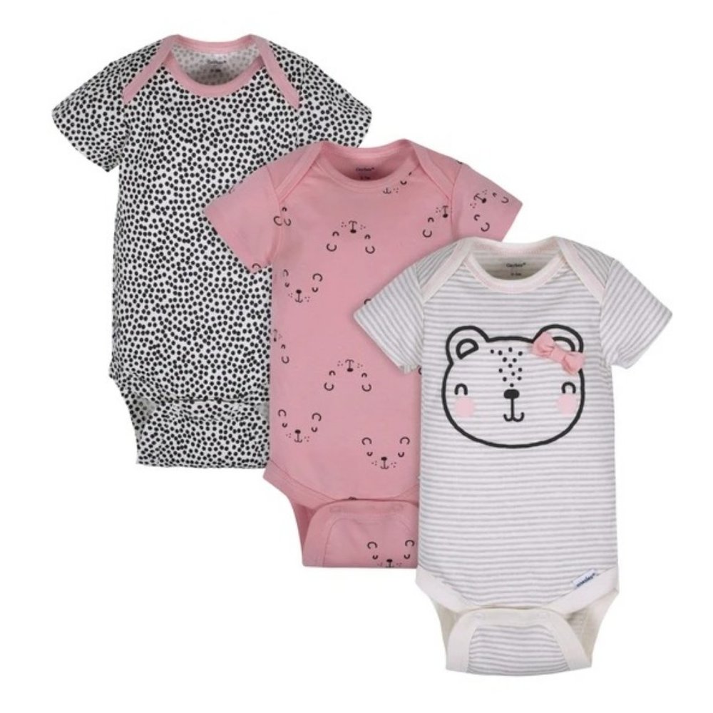 3-Pk NWT Bear Short Sleeve Onesies Brand
